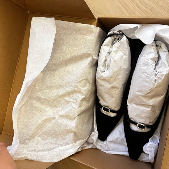 reformation nazanin slingback heel size 8 in black - Picture 3 of 4